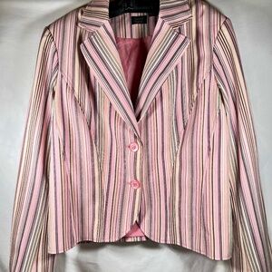 Nicole Miller Pinstriped Pink Blazer